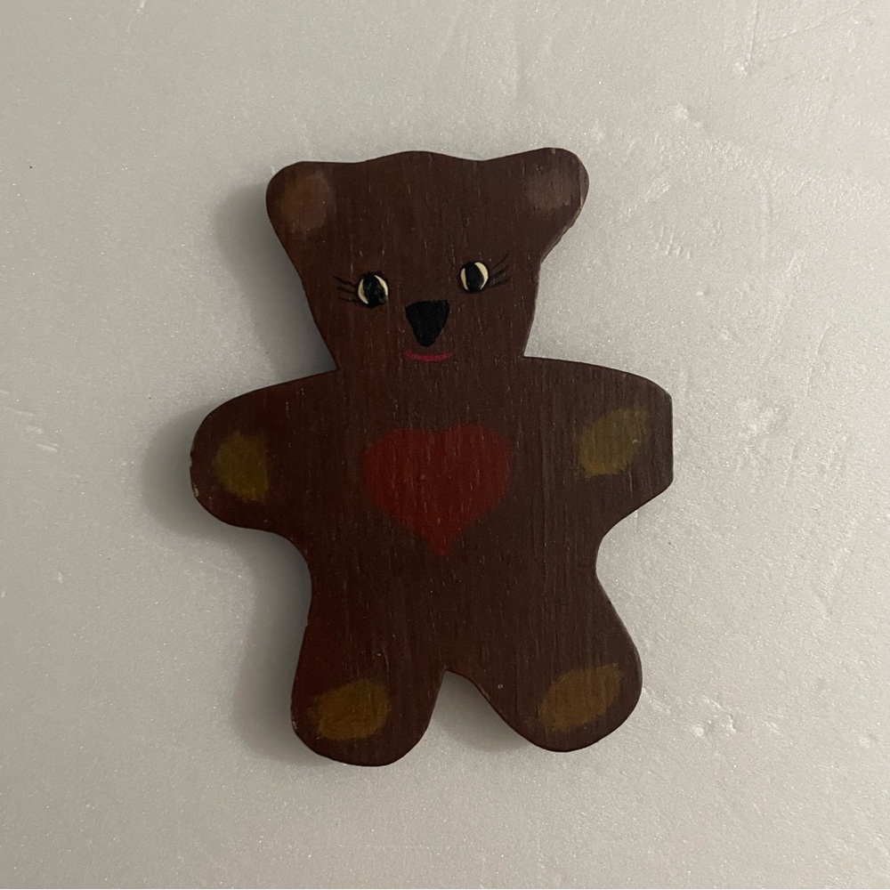 Vintage Small Dark Brown Teddy Bear Magnet